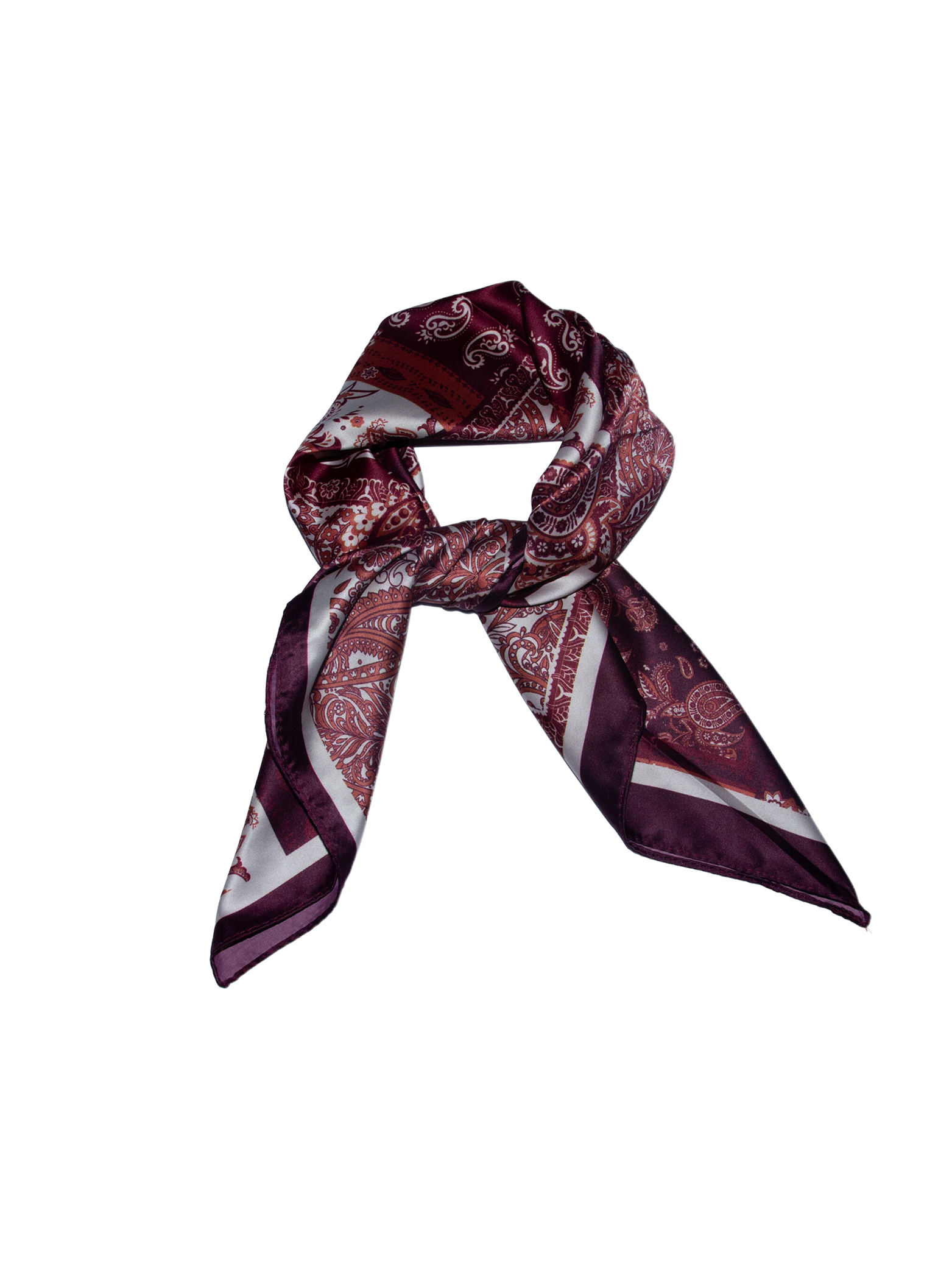 Skjerf paisley - vinrød